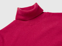 Camisola de gola alta fúcsia em pura lã Merino - ucb_image_DS1