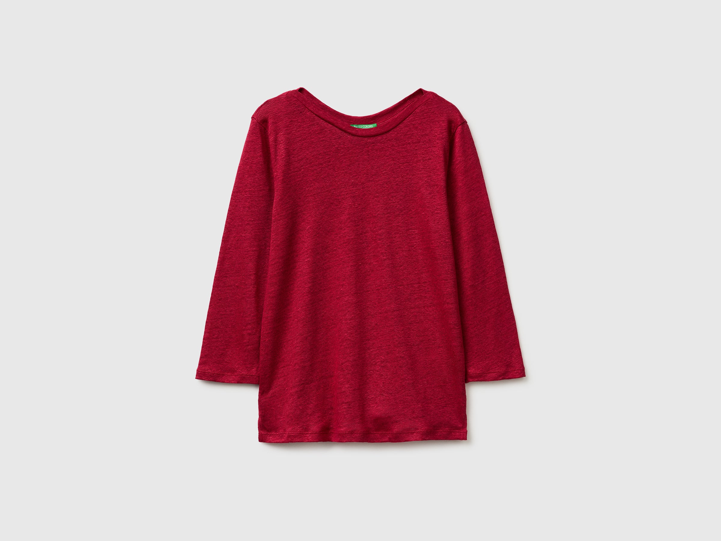 Boat-neck T-shirt in pure linen - ucb_image_FS