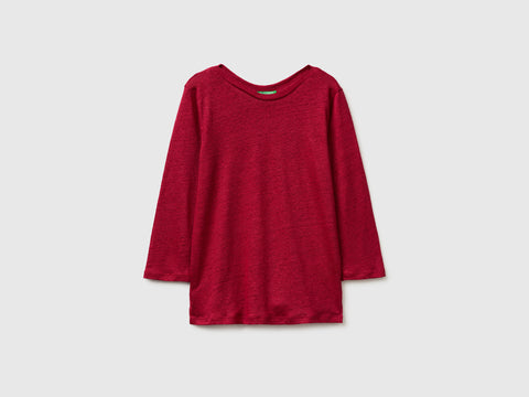 Boat-neck T-shirt in pure linen - ucb_image_FS