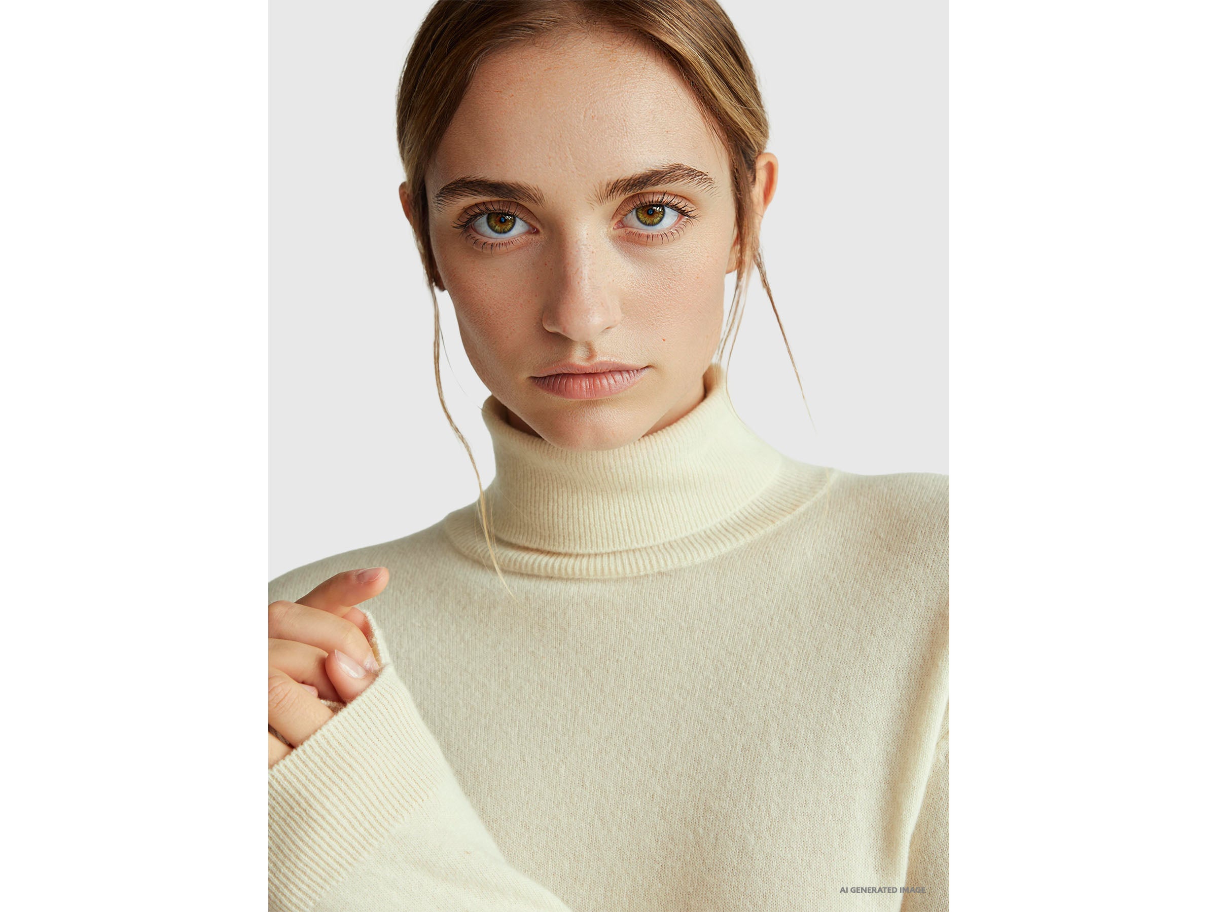 Camisola de gola alta nata em pura lã Merino - ucb_image_FY