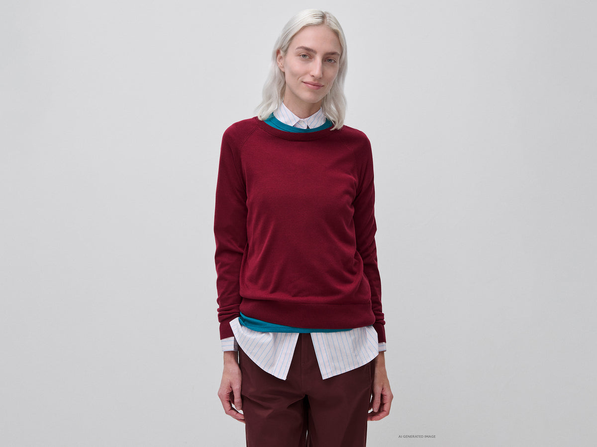 Camisola de gola redonda em mistura de seda - ucb_image_F