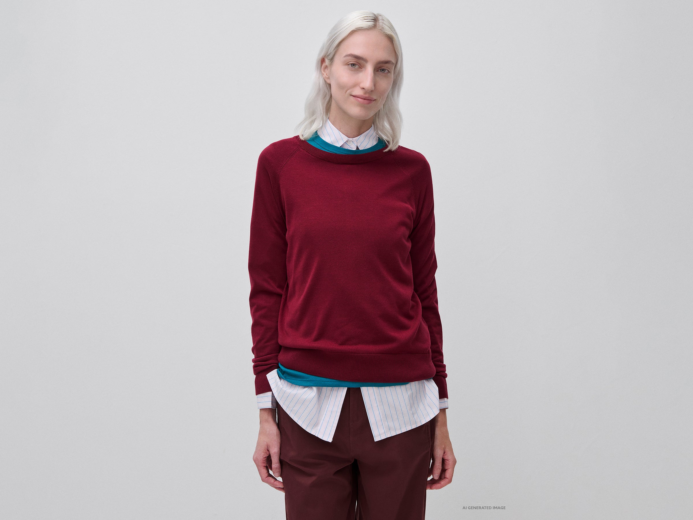 Camisola de gola redonda em mistura de seda - ucb_image_F