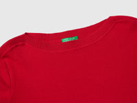 Strawberry red sweater with boat neck - ucb_image_DS1