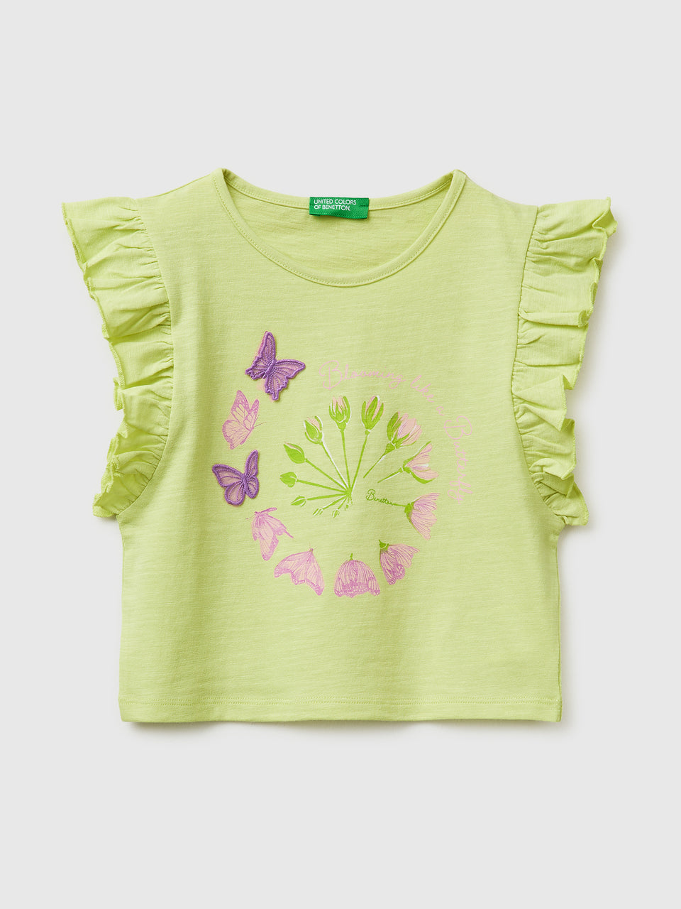 Cropped T-shirt with print and embroidery - ucb_image_FS
