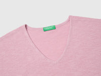 Camisola decote em V em mistura de linho - ucb_image_DS1