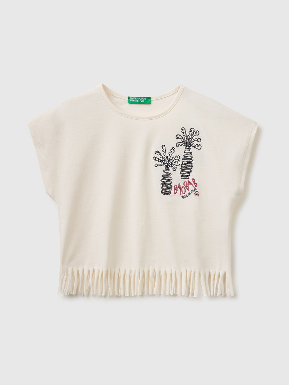 T-shirt with fringes and embroidery - ucb_image_FS