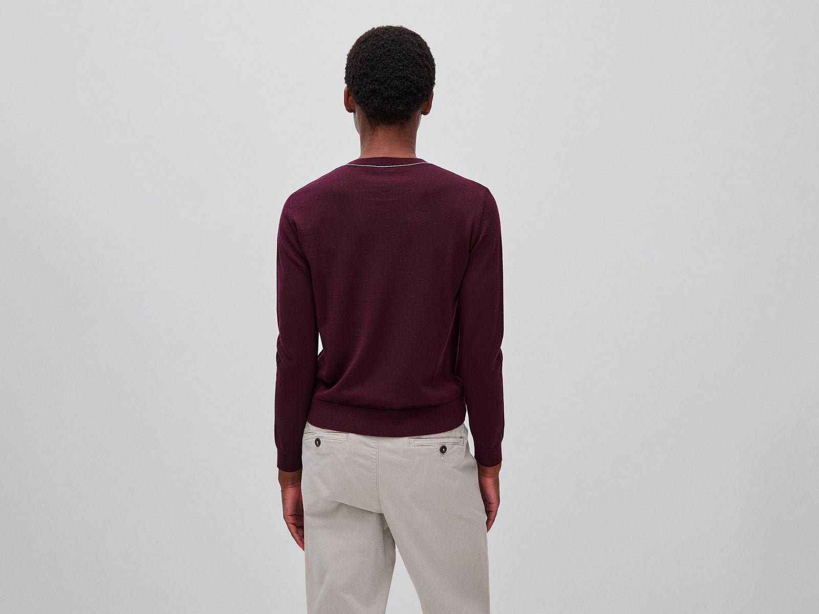 Camisola de gola redonda em pura lã Merino - ucb_image_B