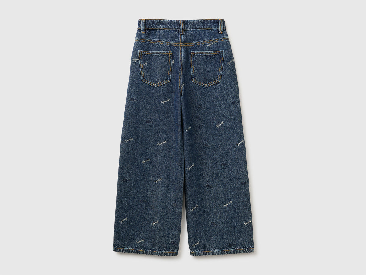 Jeans wide fit com bordados - ucb_image_BS