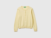 Light yellow cardigan in cotton tricot - ucb_image_FS