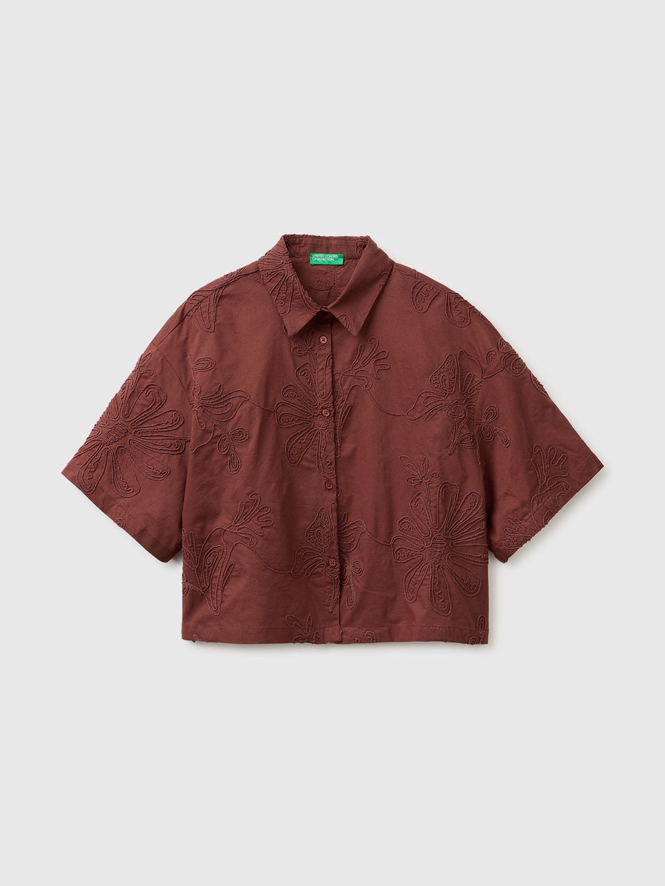 Cropped shirt with floral embroidery - ucb_image_FS