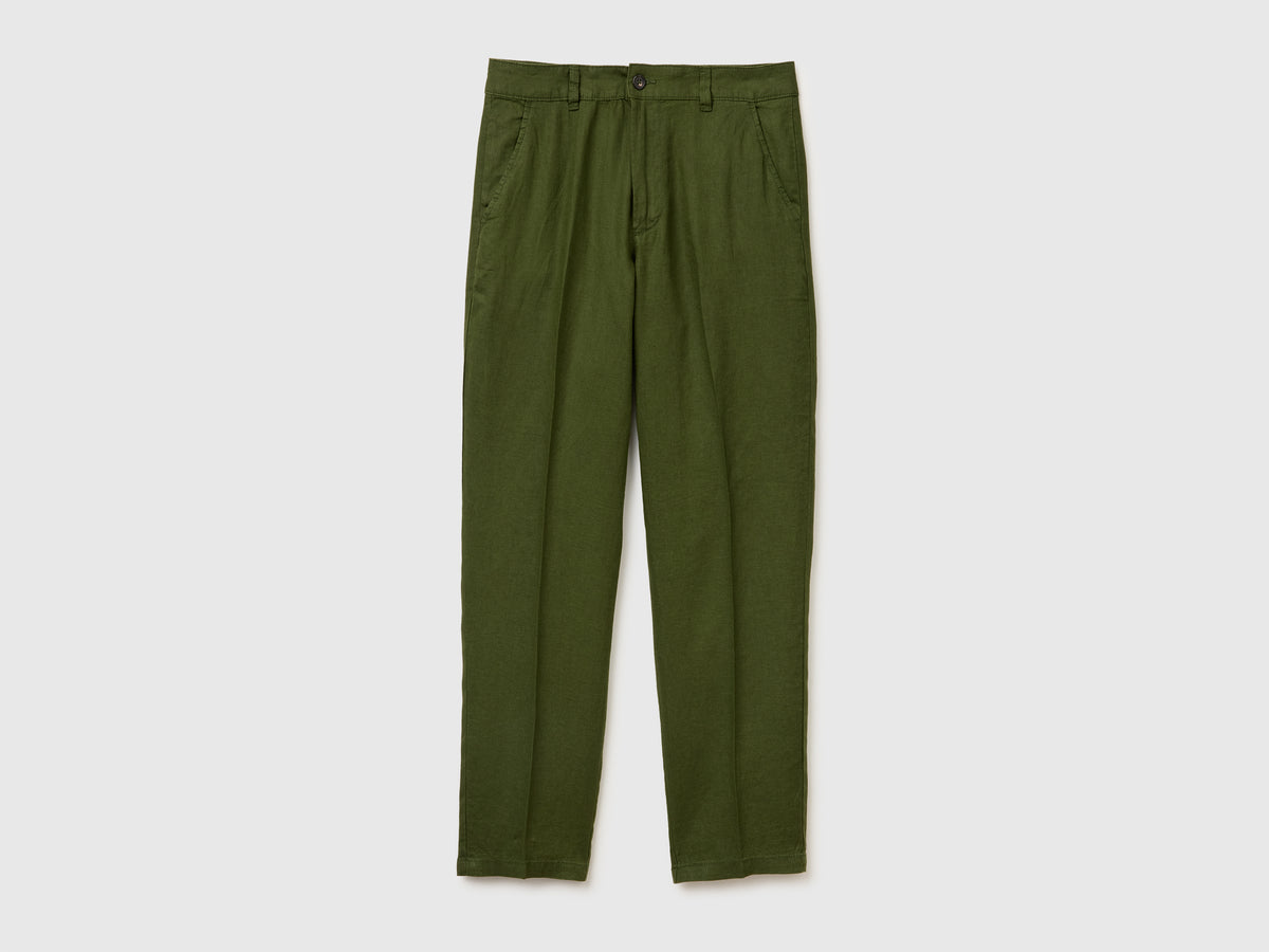 Straight chinos in pure linen - ucb_image_FS