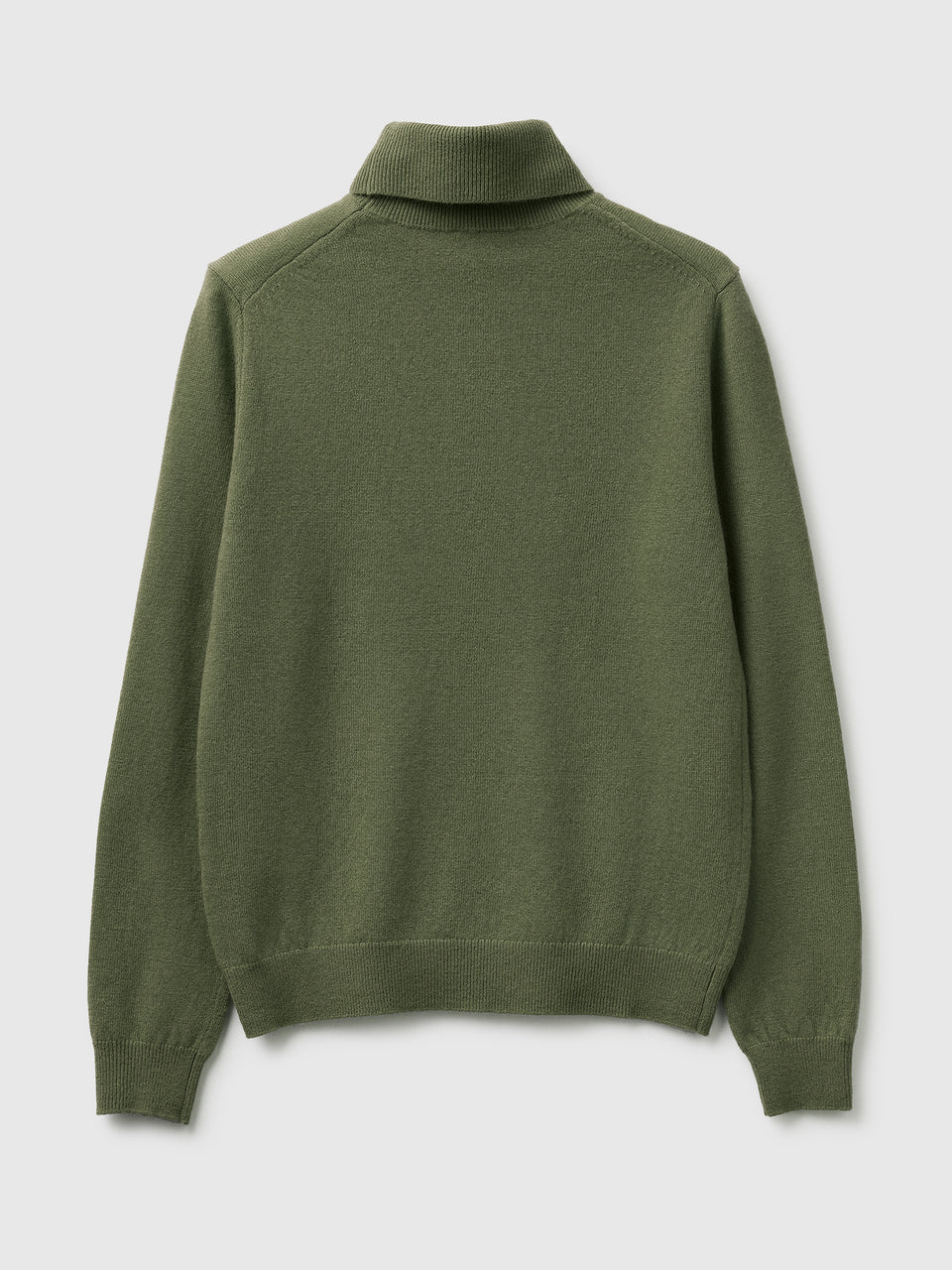 Camisola de gola alta verde militar em pura lã Merino - ucb_image_BS