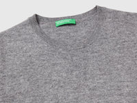 Camisola de manga curta cinza-escuro em pura lã Merino - ucb_image_DS1