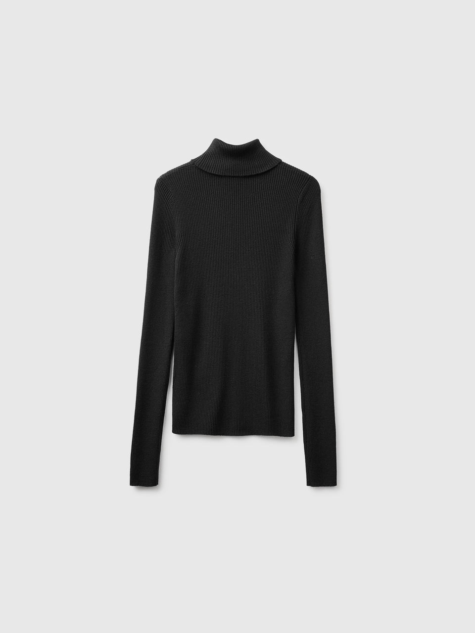 Camisola de gola alta canelada em mistura de seda e lã - ucb_image_BS