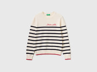Striped sweater with embroidered writing - ucb_image_FS