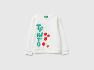 Sweat-shirt fermé avec broderie
