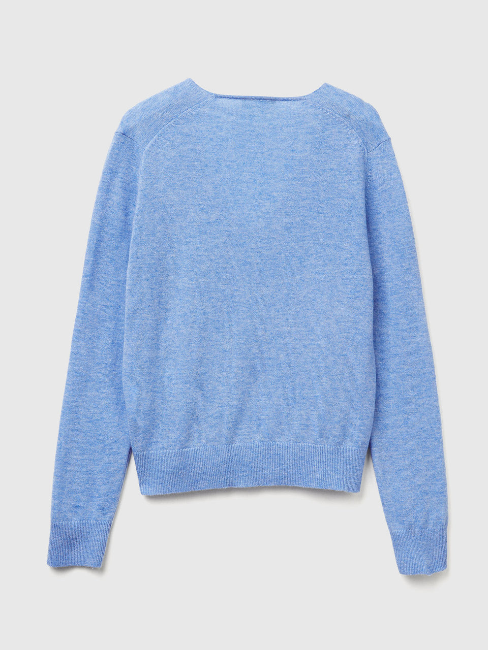 Camisola azul-claro com decote em V em pura lã Merino - ucb_image_BS