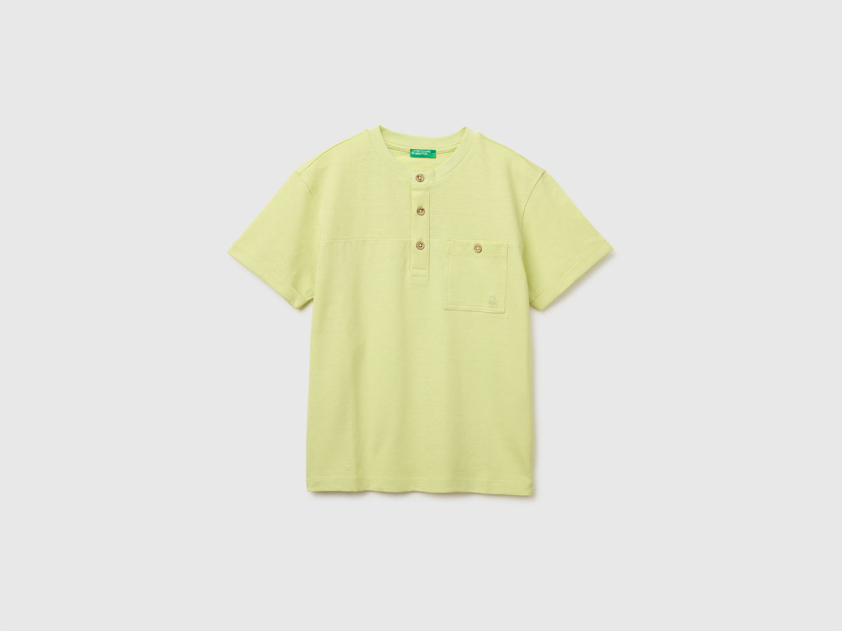 T-shirt carcela de botões em mistura de linho - ucb_image_FS