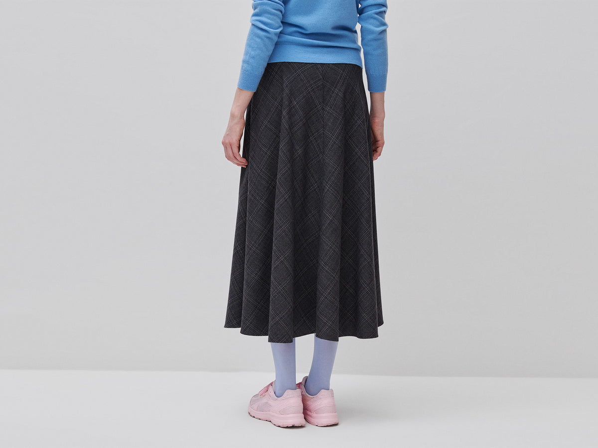 Saia comprida tartan em viscose mista - ucb_image_B