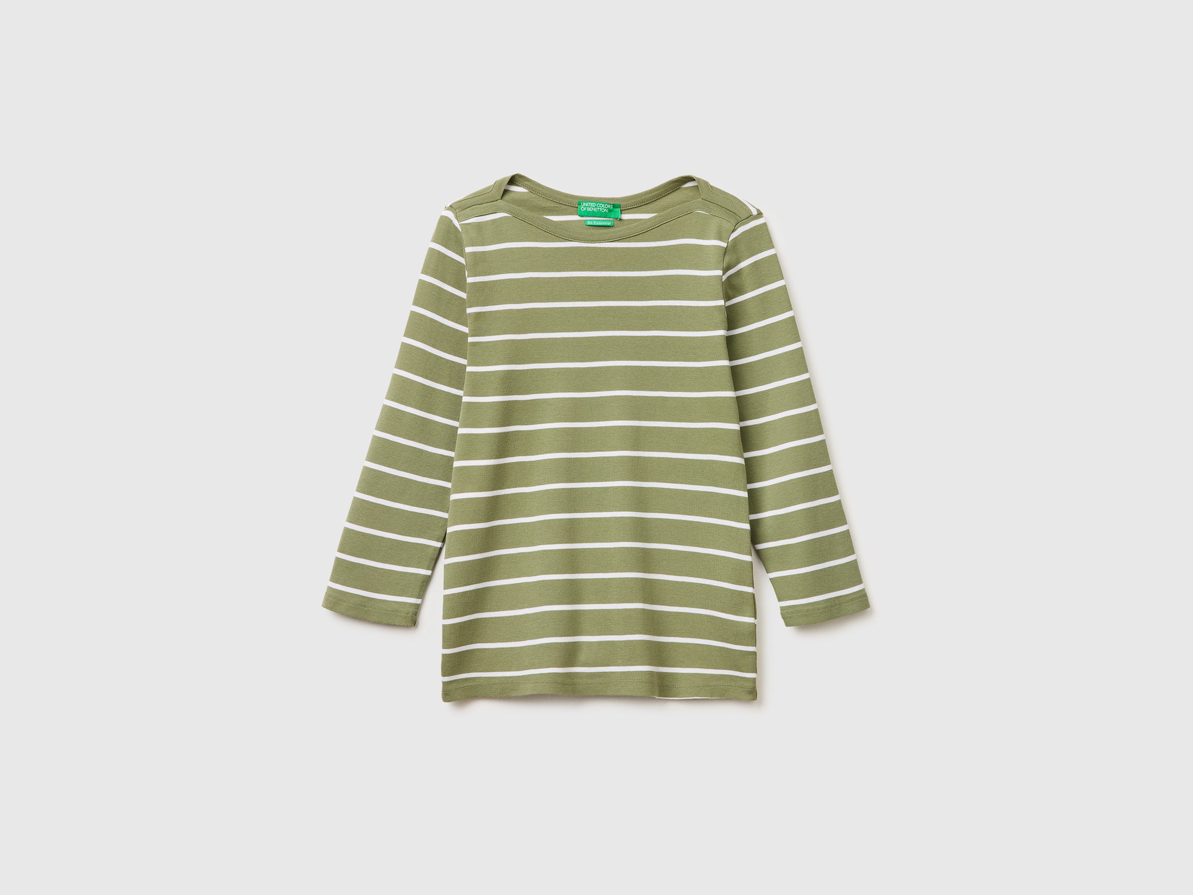 T-shirt às riscas com decote à barco - ucb_image_FS