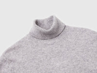 Camisola de gola alta cinza mélange em pura lã Merino - ucb_image_DS1