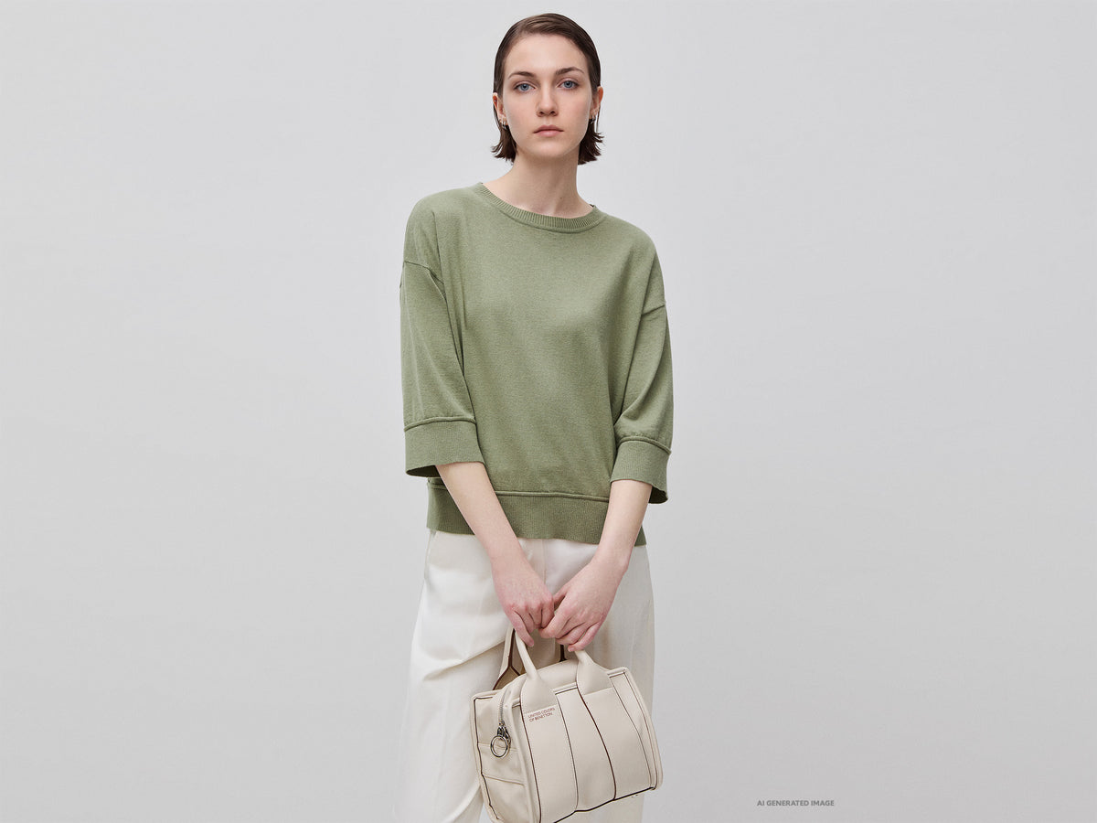 Camisola de gola redonda em algodão e lã - ucb_image_F