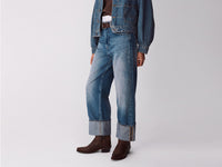 Jeans cropped com dobra lavage vintage - ucb_image_F