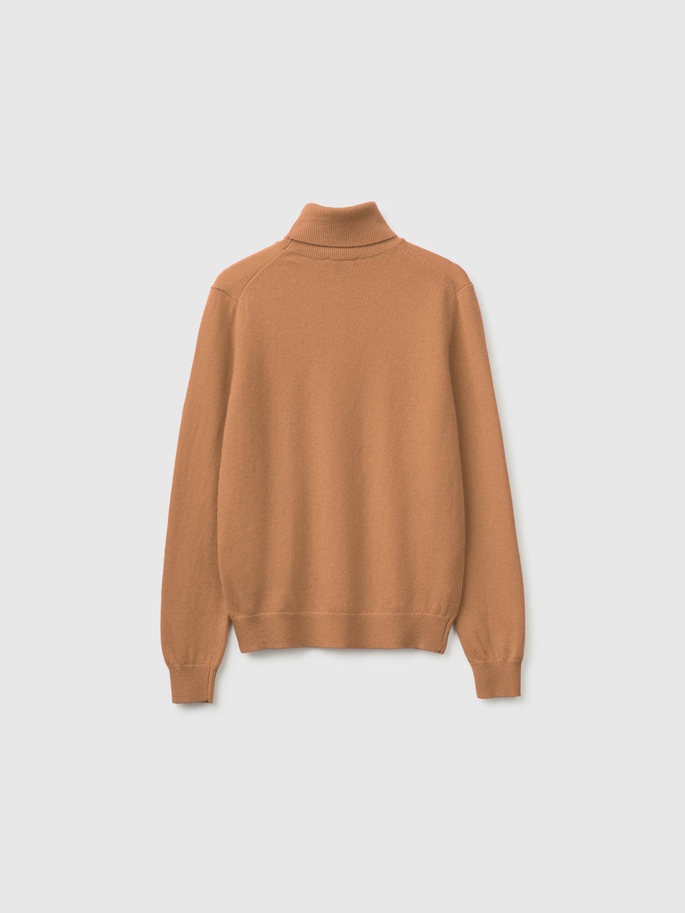 Camisola de gola alta cor camel em pura lã Merino - ucb_image_BS