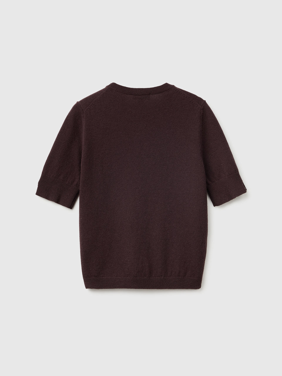 Camisola de manga curta cinza antracite em pura lã Merino     - ucb_image_BS