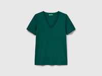 T-shirt em algodão puro com decote em V - ucb_image_FS