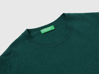 Camisola de gola redonda verde em lã Merino - ucb_image_DS1