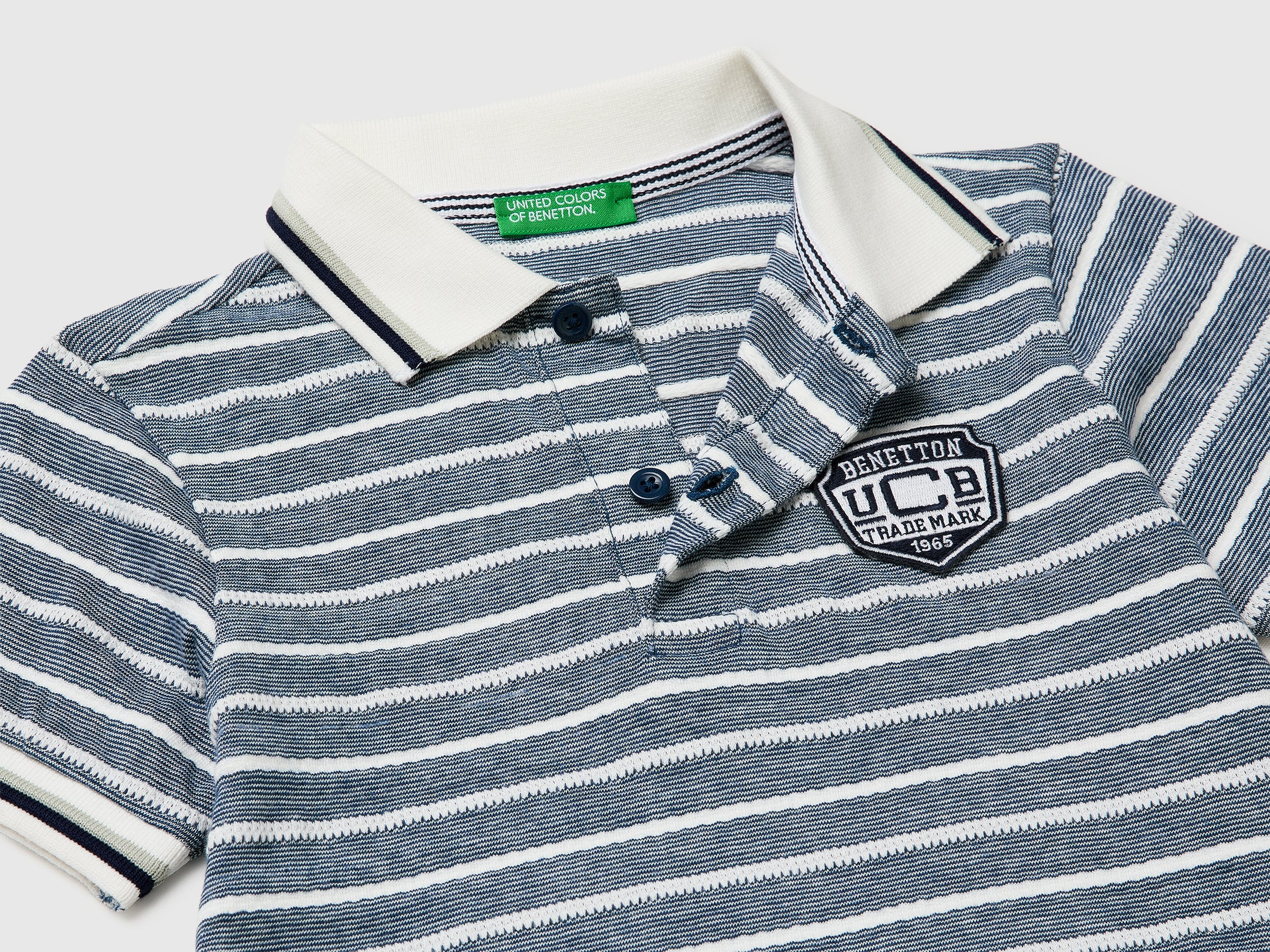 Striped polo shirt with patch - ucb_image_DS1