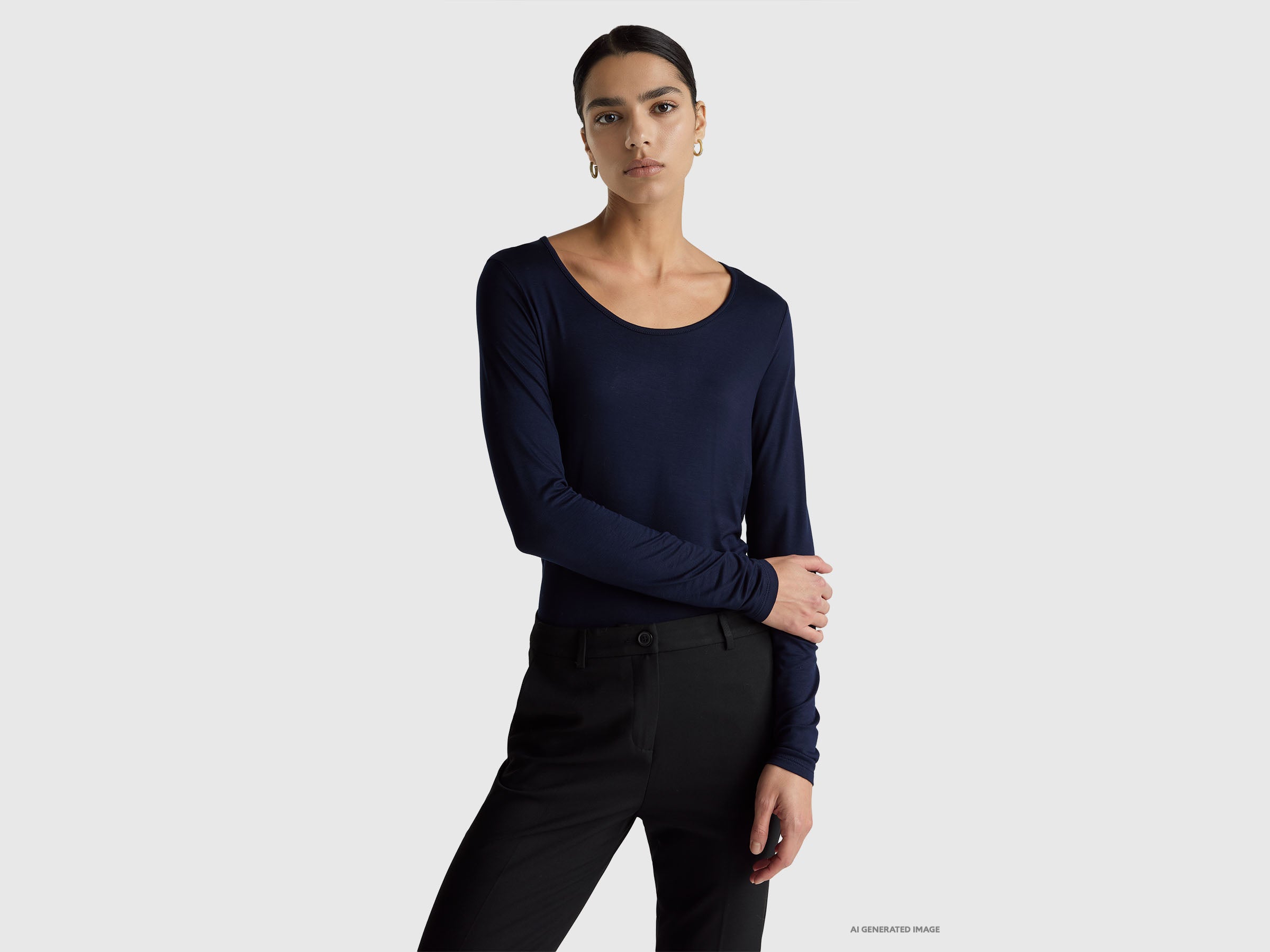 T-shirt slim fit em viscose stretch - ucb_image_F