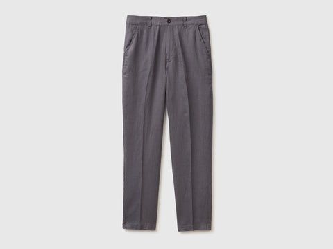 Straight chinos in pure linen - ucb_image_FS