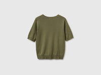 Olive green short sleeve sweater - ucb_image_BS