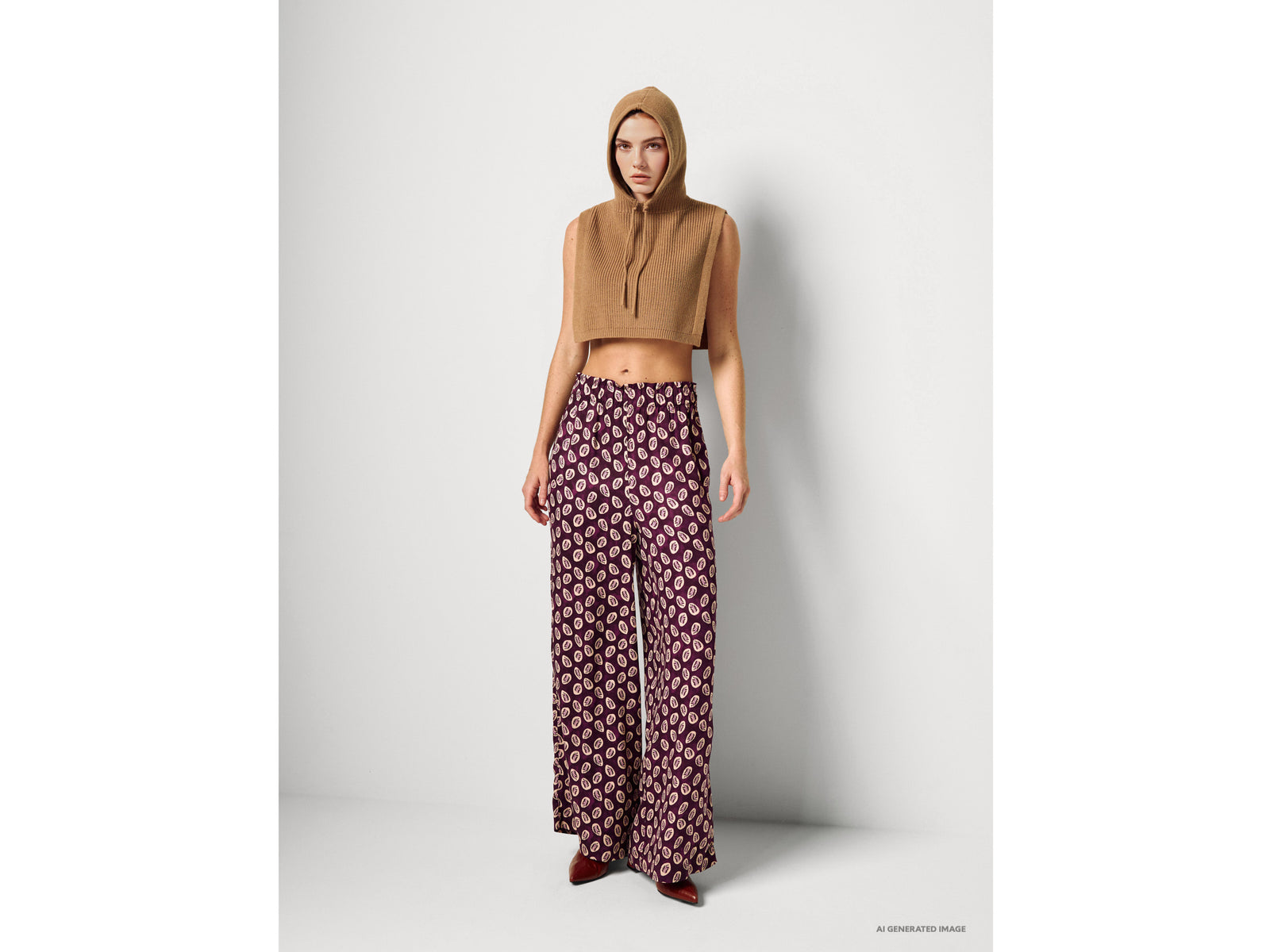 Flowy trousers with bandana print