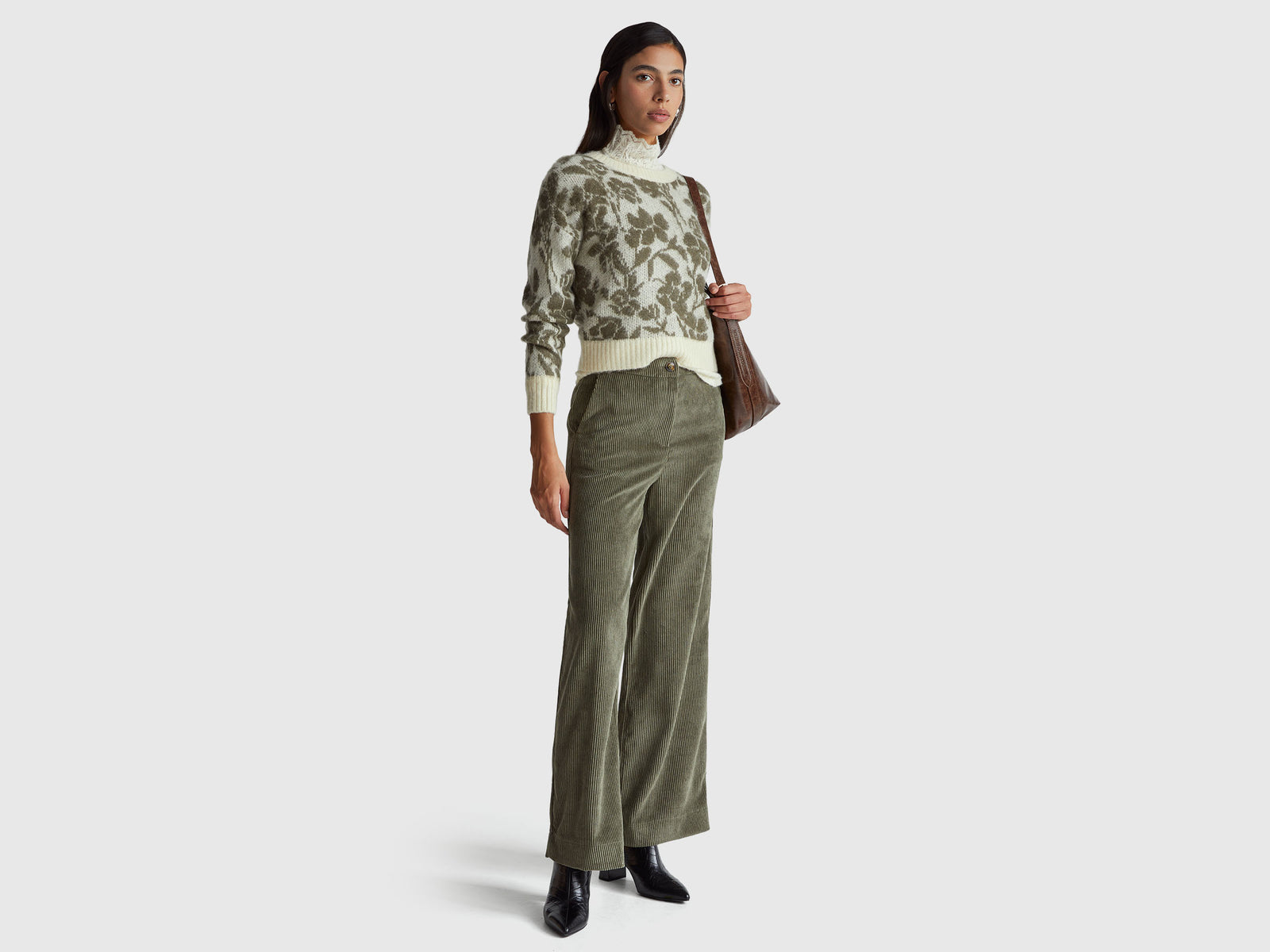 Flared corduroy trousers