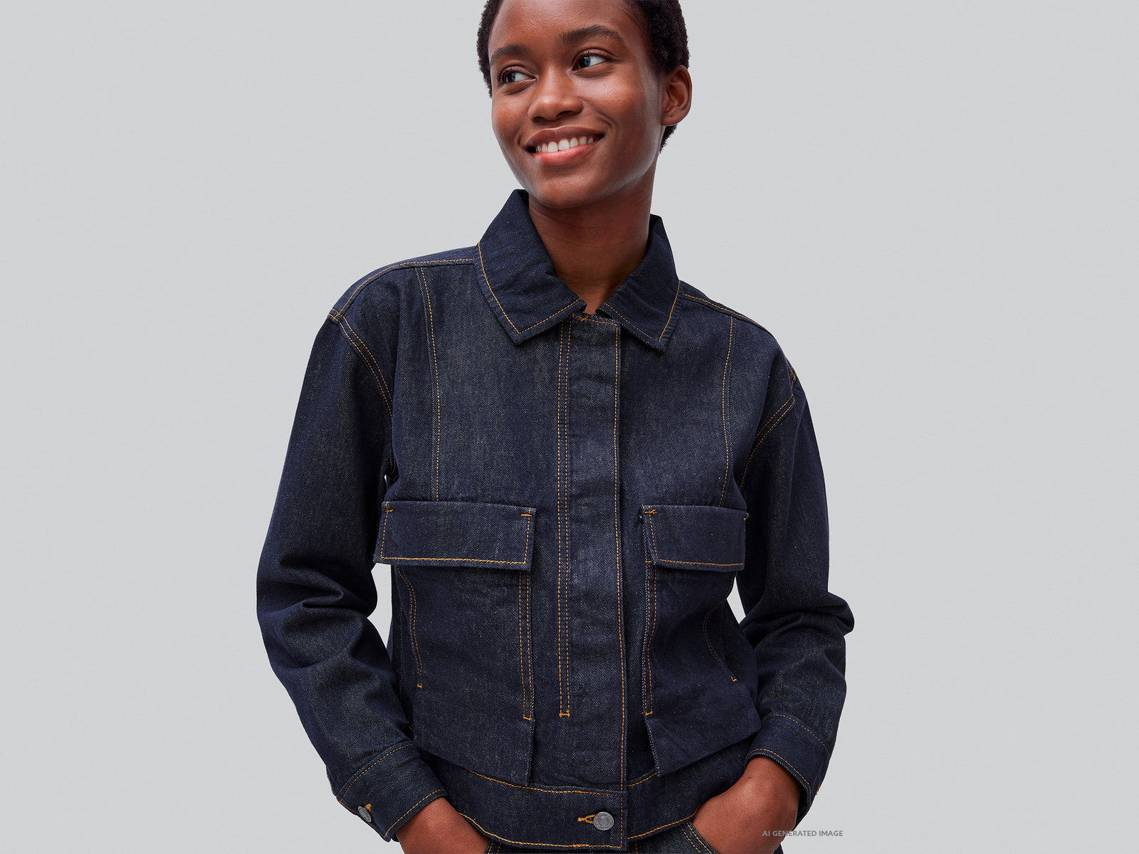 Denim jacket with pockets
