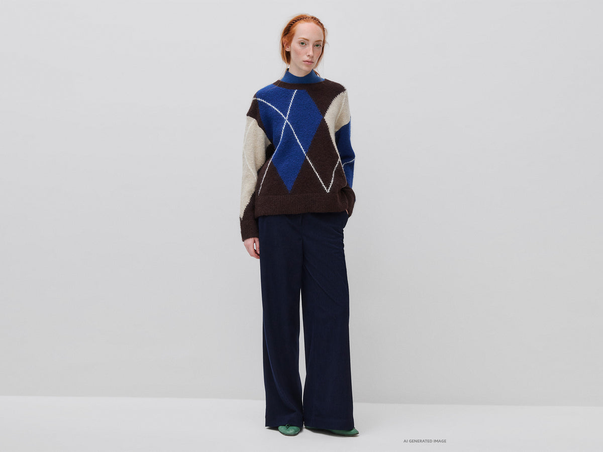Corduroy flared trousers