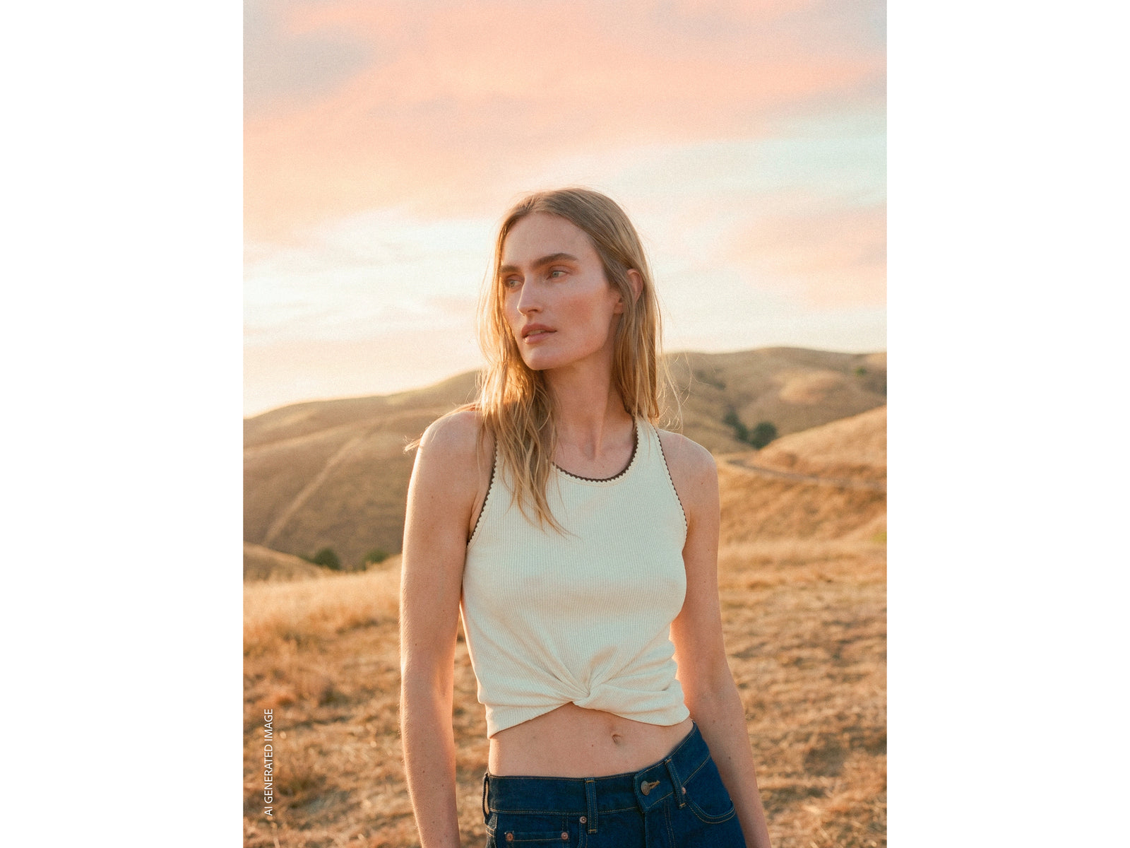 Ribbed tank top with contrast