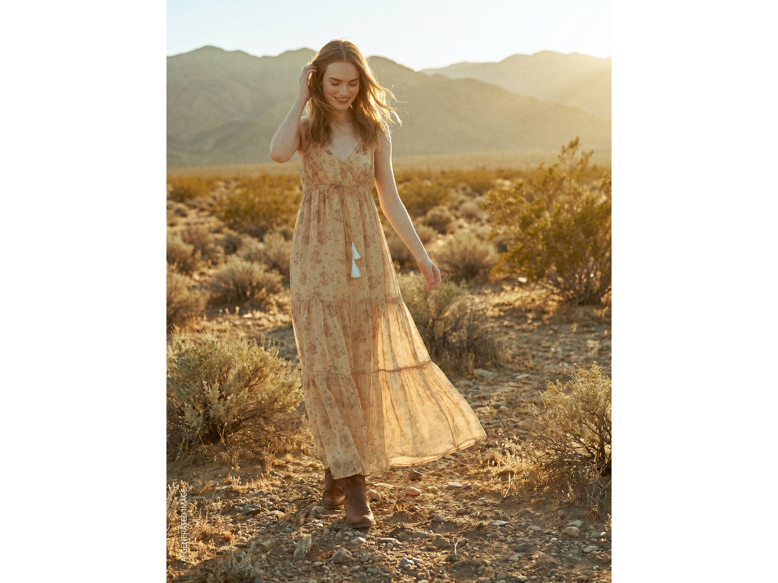 Long printed dress