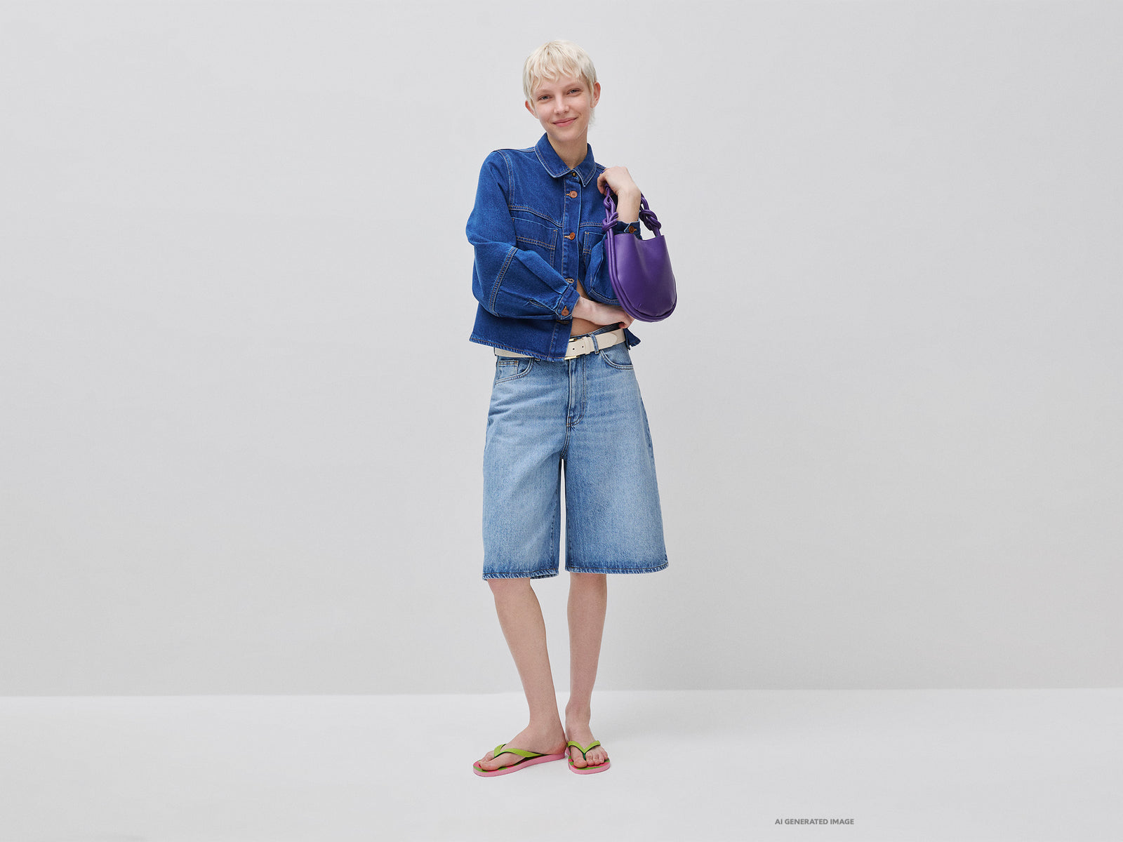 Denim Bermuda shorts