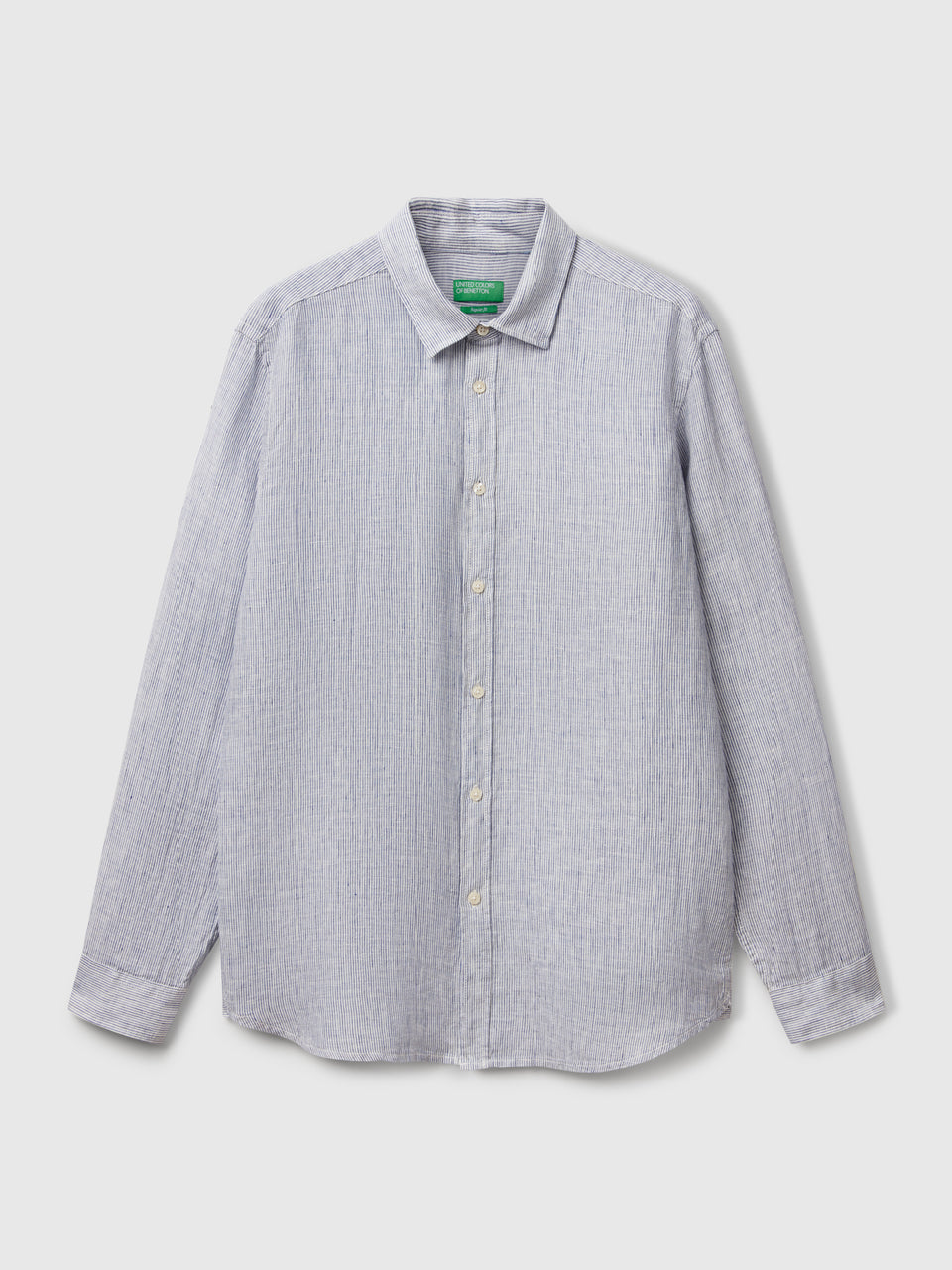 Blue patterned shirt in pure linen - ucb_image_FS