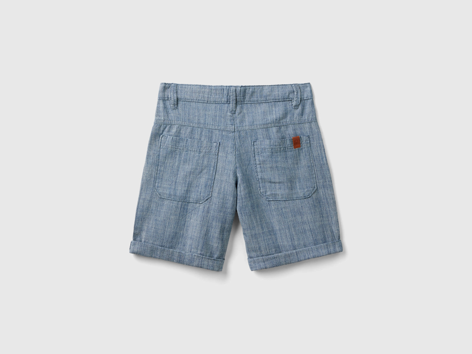 Shorts às riscas em chambray - ucb_image_BS