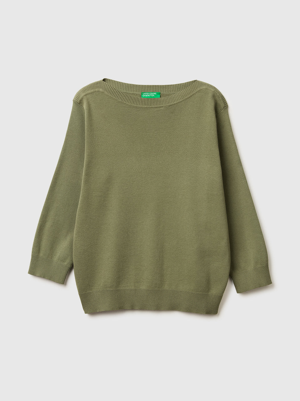 Olive green sweater with boat neck - ucb_image_FS