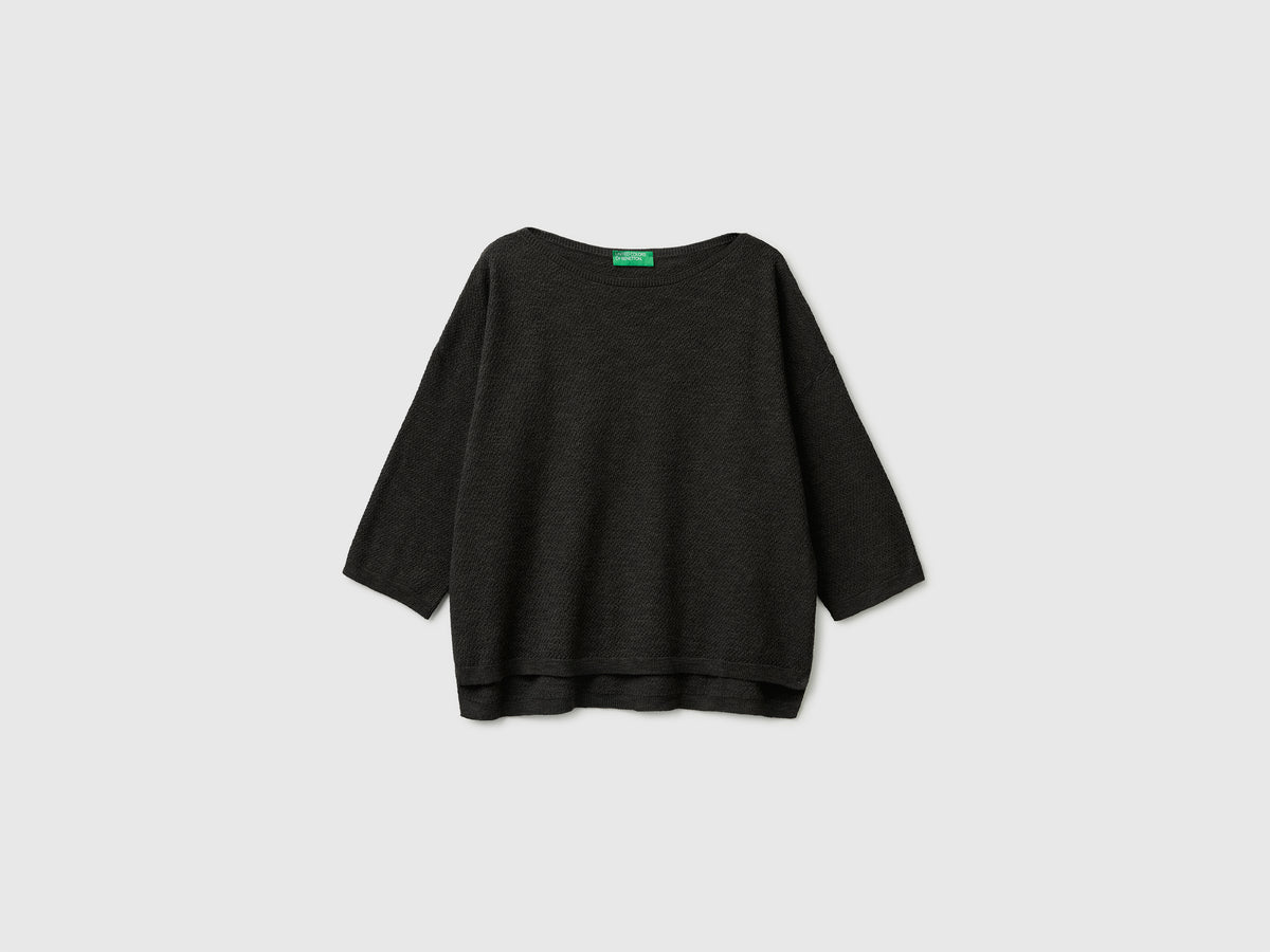 Boxy fit linen blend sweater - ucb_image_FS