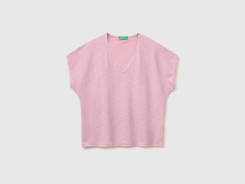 Camisola decote em V em mistura de linho - ucb_image_FS