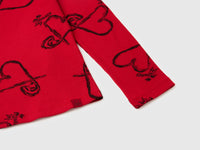 T-shirt de gola alta bordô com estampa de corações - ucb_image_DS1