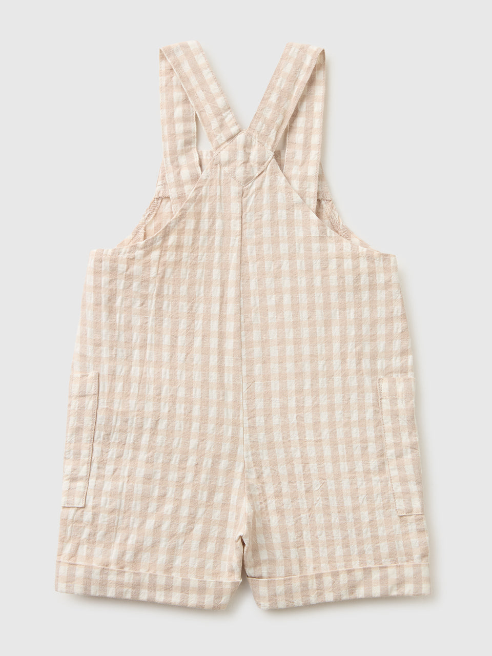 Checkered linen blend overalls - ucb_image_BS