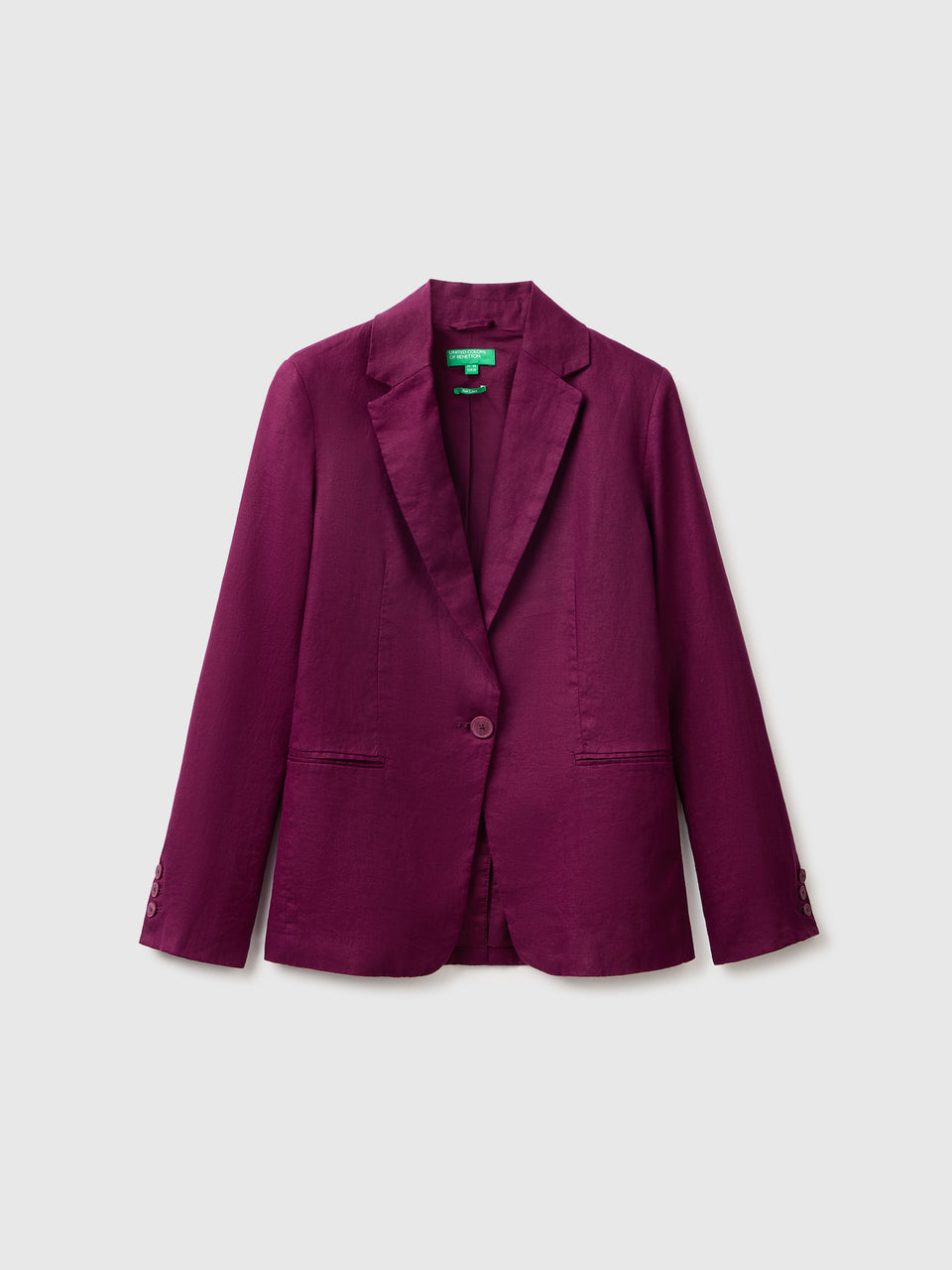 Blazer de abotoadura simples em linho puro - ucb_image_FS